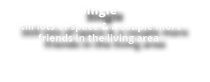 Single Still lots of space & a couple more friends in the living area